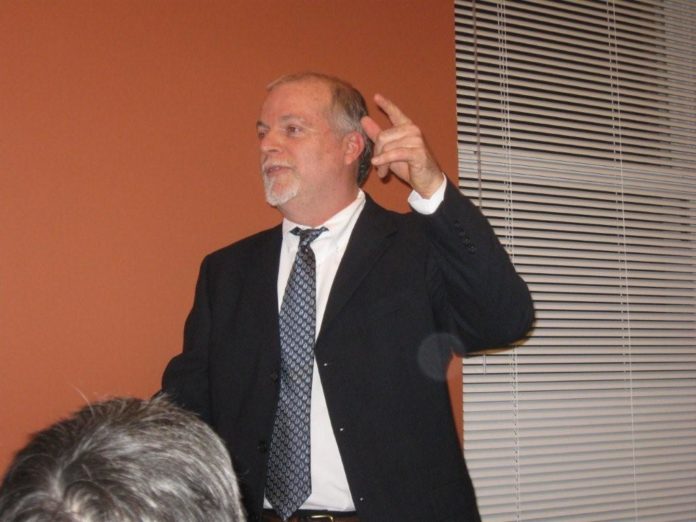 Mayor Ed Blundell - Standing and Pointing Mayor Ed Blundell