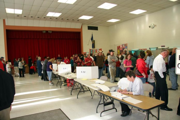 Voters waiting to cast ballot in 2011 school election