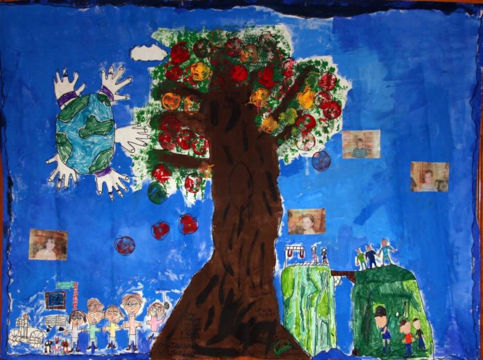 Mural created by Red Hook children Mural created by Red Hook children