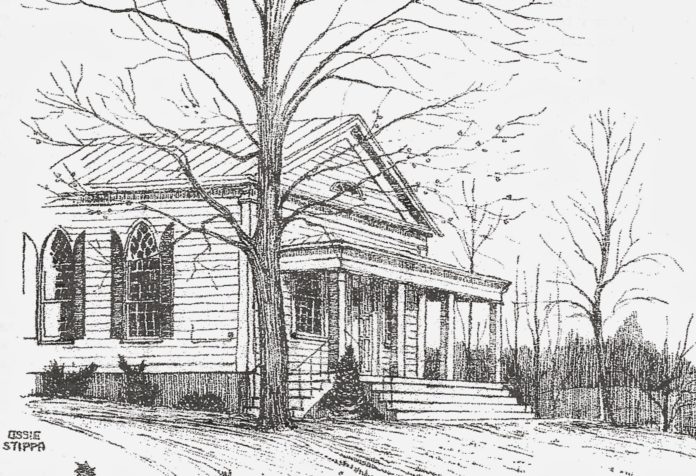 1830s Greek revival Rowe United Methodist Church