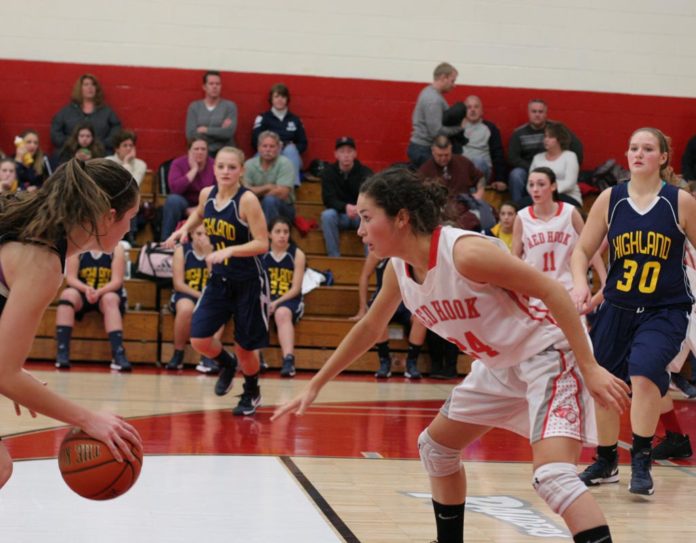 Head-to-head: Kyla Gabriel (#24) is ready and waiting on defense.