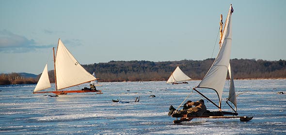 Ice boating on Tivoli Bay / Photo by Henry Christopher