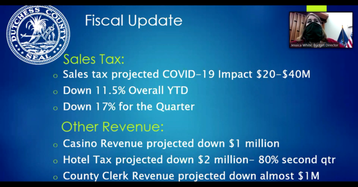 Jessica White giving budget presentation Jessica White giving budget presentation over Zoom