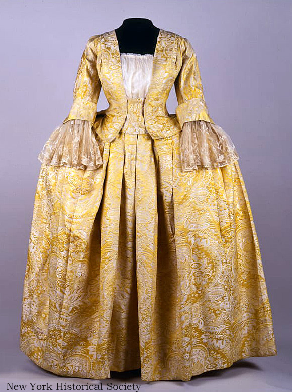 Wedding dress worn by Cornelia DePuyster in 1712 and Ida Sutcliff, her descendent and resident of 28 South Clover St.
