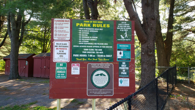 Red Hook Recreation Park Welcome Sign